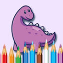 Coloring Book: Dinosaur With Flowers